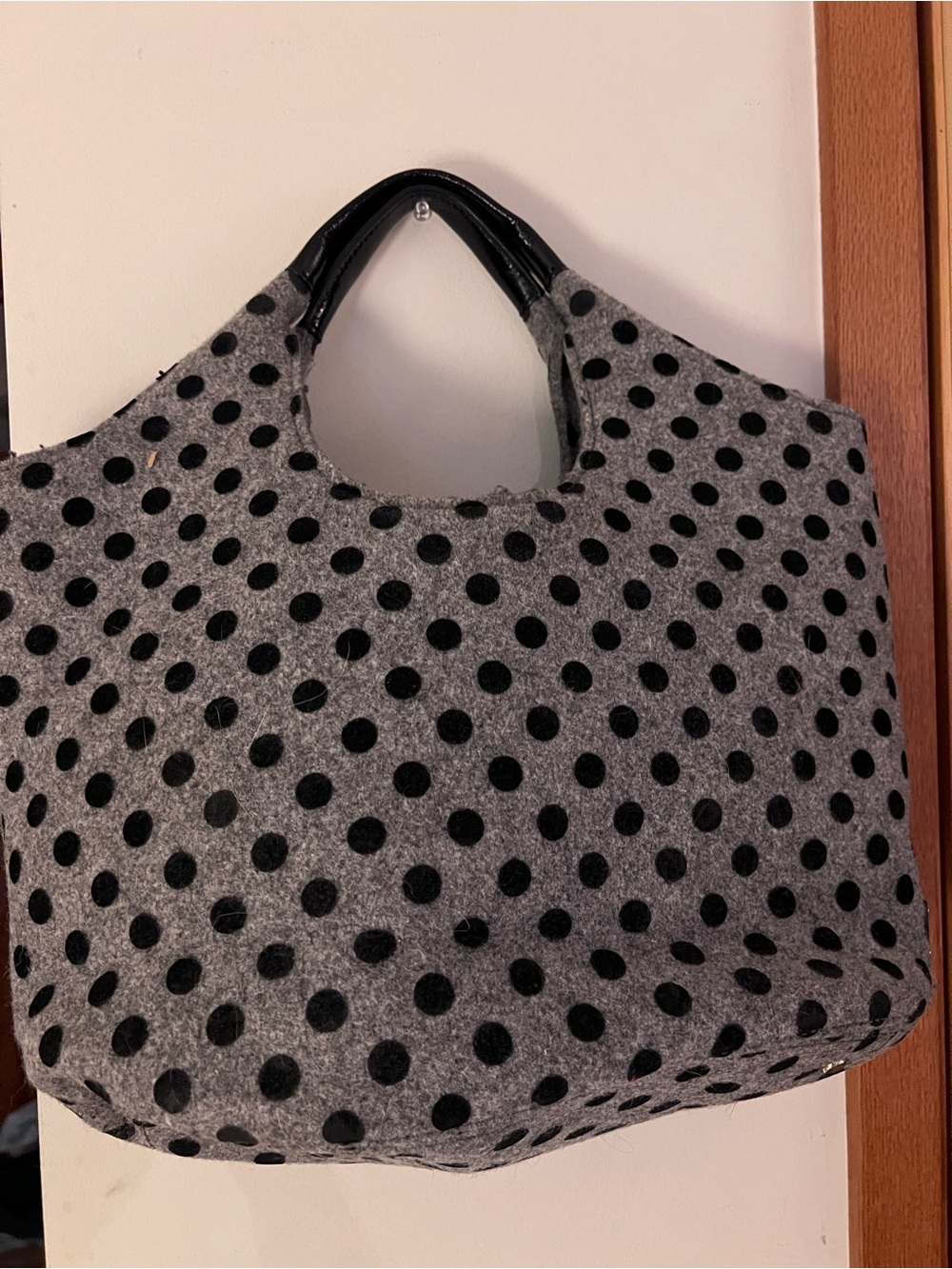kate spade Gray and Black Polka Dot Bow Shoulder Bag - Picture 3 of 6